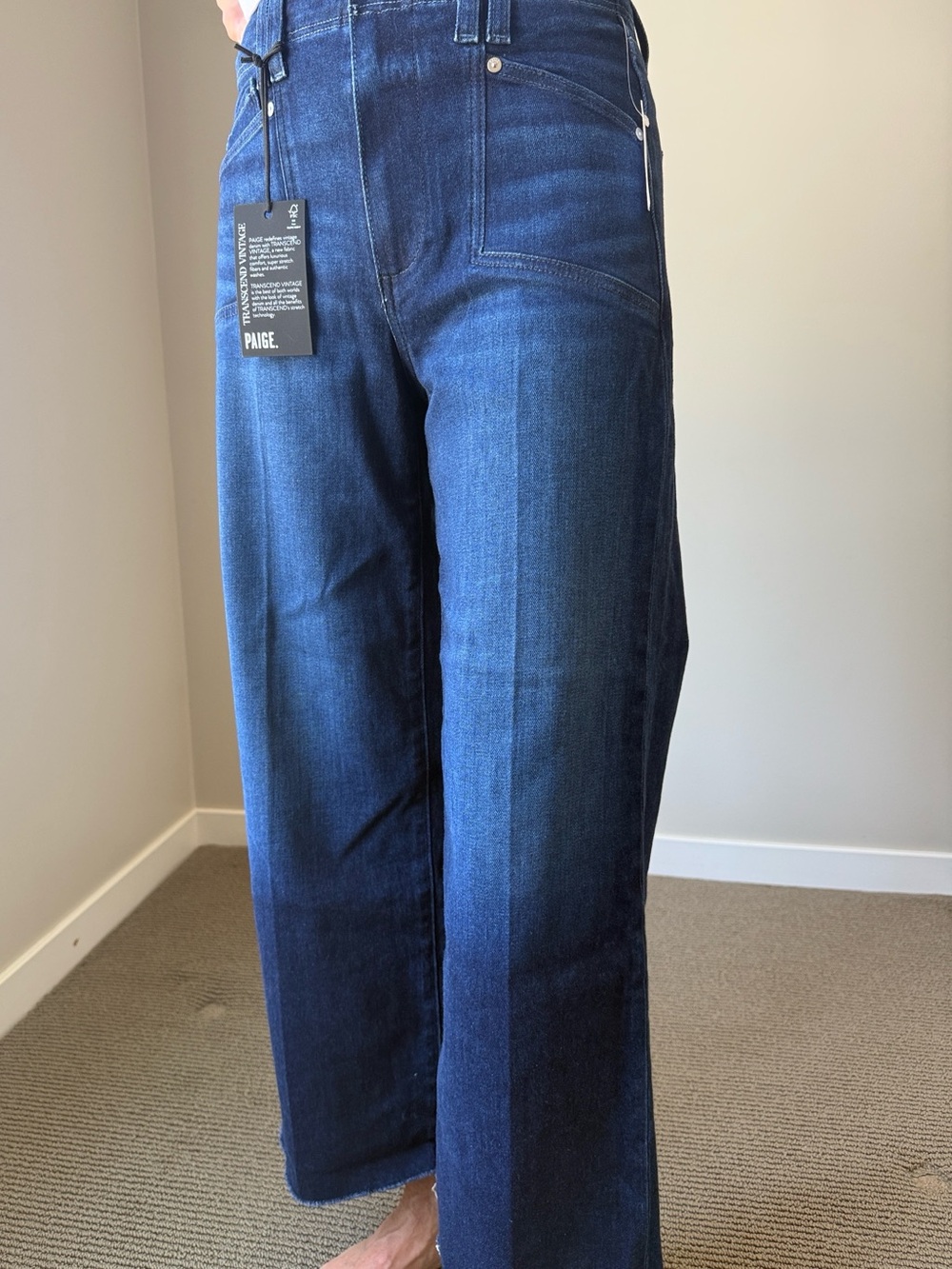 PAIGE Relaxed Straight Jeans - Deep Blue Indigo
